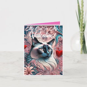 Custom My Cat Is My Valentine Art Nouveau Card