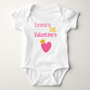 Custom My FIRST VALENTINEs Heart Cute Baby Toddler Bodysuit