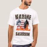 Custom My Grandson Is A Marine Proud Grandma Proud T-Shirt<br><div class="desc">Custom My Grandson Is A Marine Proud Grandma Proud Grandpa png,  Marine Gift,  Family Gift,  Birthday Gift PNG File TL</div>