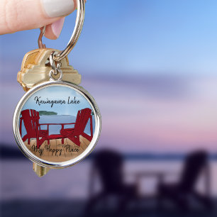Custom My Happy Place Key Ring