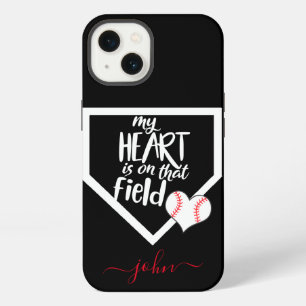 Custom MY HEART IS ON THAT FIELD Mum Baseball 12 iPhone 13 Case