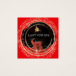 Custom Nail Hair Makeup QR Code Logo Red Gold