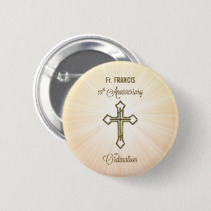 Custom Name, 10th Anniversary of Ordination 6 Cm Round Badge
