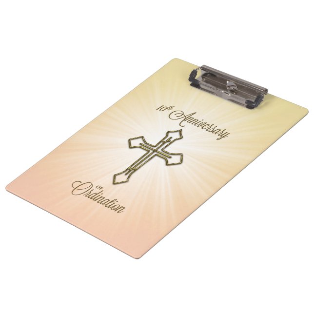 Custom Name, 10th Anniversary of Ordination Clipboard (Angled)