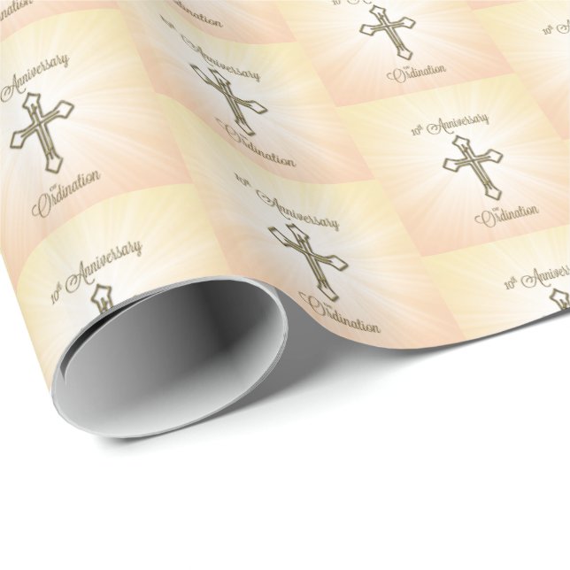 Custom Name, 10th Anniversary of Ordination Wrapping Paper (Roll Corner)