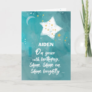 Custom Name 14th Tween or Teen Birthday Night Sky Card