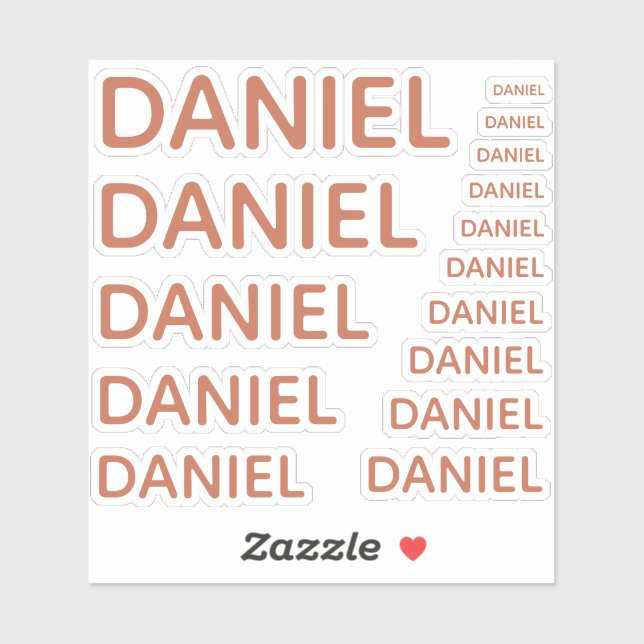 Custom Name 15 Sizes Simple Terracotta Brown  (Sheet)