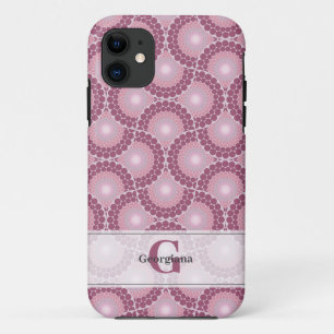 Custom Name 1920s Radiant Dusky Rose Dot Mandala Case-Mate iPhone Case