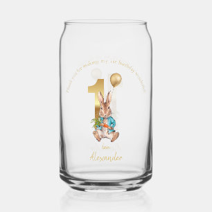 Custom Name 1st birthday Peter balloon Thank you Can Glass