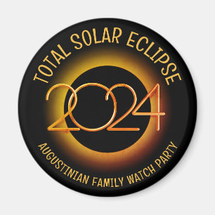 Custom Name 2024 TOTAL SOLAR ECLIPSE Watch Party Magnet