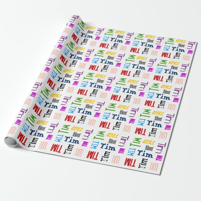 Custom Name (3 Letters) Wrapping Paper (Unrolled)