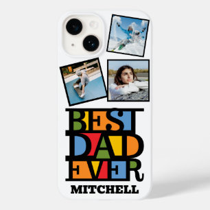 Custom Name & 3 Photos BEST DAD EVER Case-Mate iPhone 14 Case