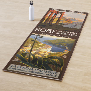 Custom Name 4 Vintage Italy Travel Posters Yoga Mat