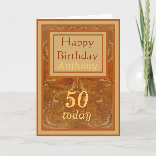 Custom Name 50th Birthday Card (Front)