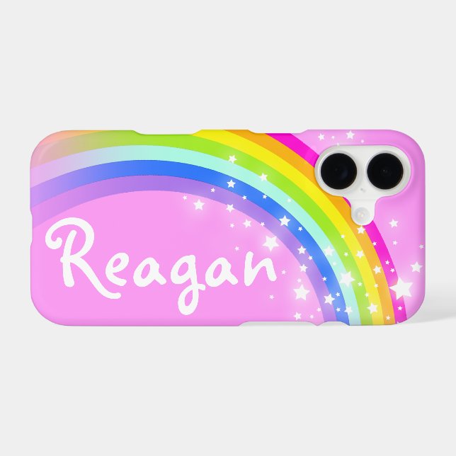 Custom name 6 letter rainbow pink iphone 5 case (Back (Horizontal))
