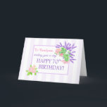 Custom Name 70th Birthday with Summer Flowers Card<br><div class="desc">A very pretty, floral 70th birthday card to customize with a vintage feel. The words, 'wishing you a very HAPPY BIRTHDAY!' are in soft mauve to match the lavender in the spray of Mock Orange, Albertine Roses and Lavender at the corners of the pale mauve striped border. There is plenty...</div>