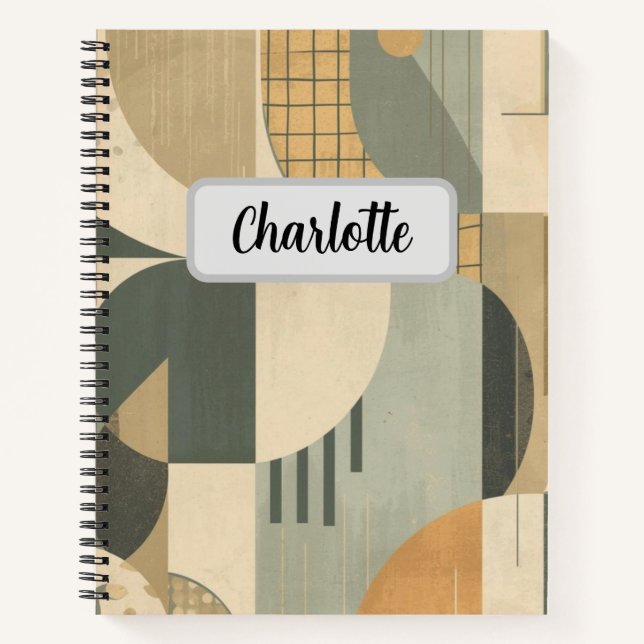 Custom name abstract artistic  notebook (Front)