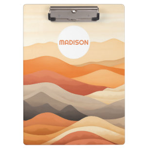 Custom Name Abstract Landscape Illustration Clipboard