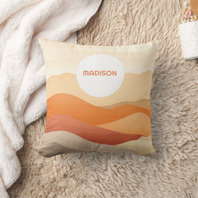 Custom Name Abstract Landscape Illustration Cushion (Blanket)