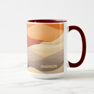 Custom Name Abstract Landscape Illustration Mug