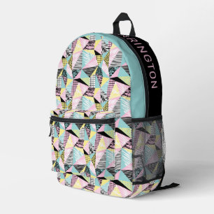 Custom Name Abstract Tropical Pattern Printed Backpack