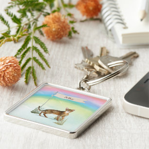 Custom Name Abyssinian Cat Pet Key Ring