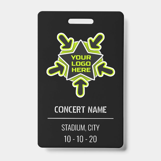 Custom name acess all access pass concert ID badge (Front)