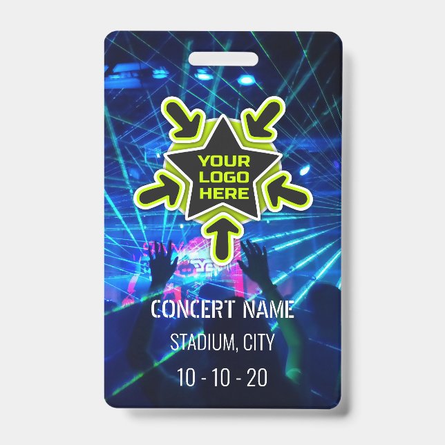 Custom name acess all access pass concert ID badge (Front)