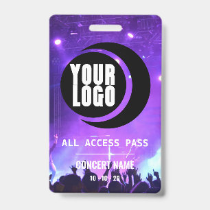 Custom name acess all access pass concert ID badge