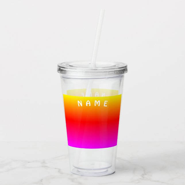 Custom Name Acrylic Tumbler with Beautiful Colours (Back)