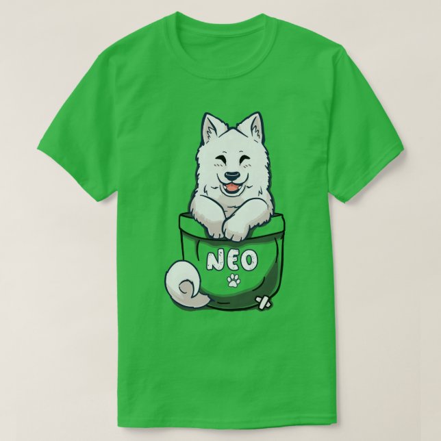 CUSTOM Name added to Pocket Samoyed 1  T-Shirt (Design Front)