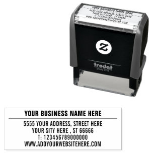 Custom Name Address Contact Info Company Stamp