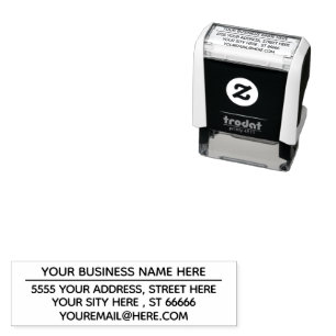 Custom Name Address E-mail Business Office Stamp