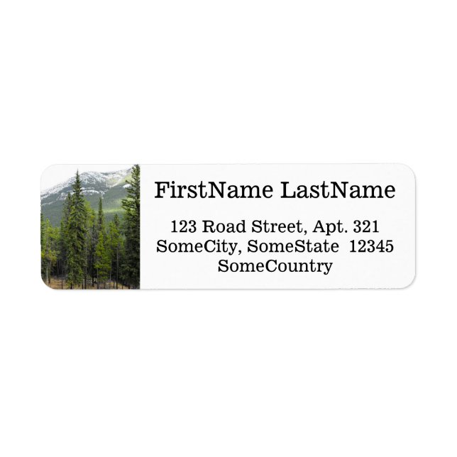 Custom Name/Address + Forest and Mountain Scene (Front)