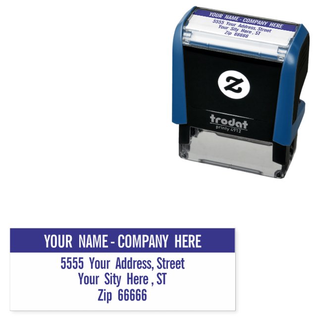 Custom Name Address Modern Design Colour Stamp (In Situ)