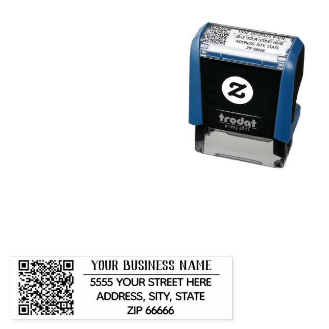 Custom Name Address QR Code Self-inking Stamp (In Situ)