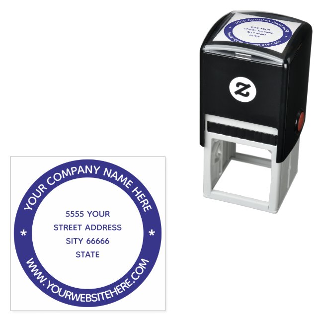 Custom Name Address Round Stamp Example (In Situ)