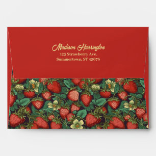 Custom Name & Address Strawberry Pattern Envelope