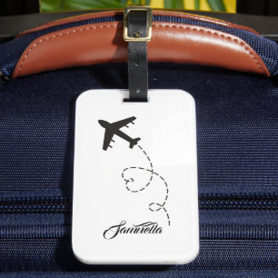 Custom name Aeroplane Destination Travel bridesmai Luggage Tag