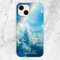 Custom Name Aesthetic Rainbow and Clouds