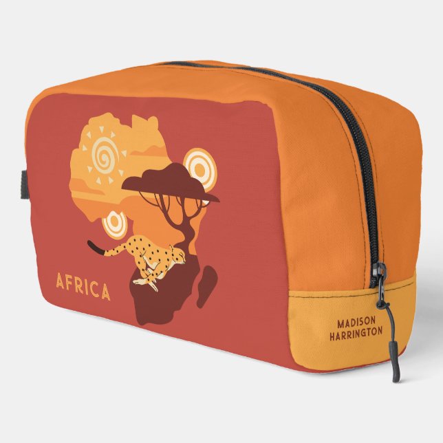 Custom Name Africa Dopp Kit (Right Corner)