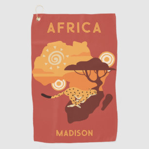 Custom Name Africa Golf Towel