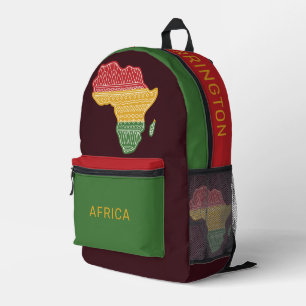 Custom Name Africa Printed Backpack