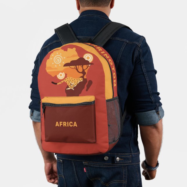 Custom Name Africa Printed Backpack (Insitu (Model))
