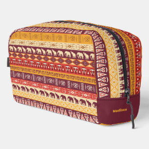 Custom Name African Pattern Dopp Kit