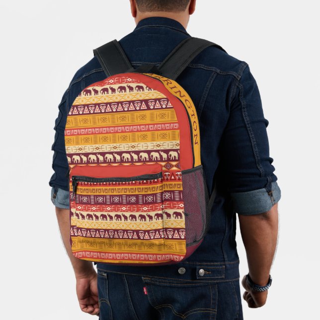 Custom Name African Pattern Printed Backpack (Insitu (Model))