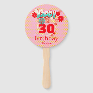 Custom Name & Age, Happy Birthday Hand Fan
