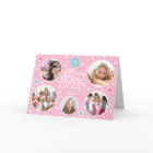 Custom Name Age Photo Collage Birthday Stars Pink