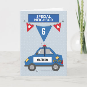 Custom Name Age Special Neighbour 6th Birthday  Card