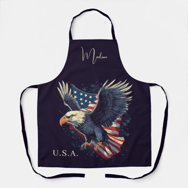 Custom Name American Eagle Apron (Front)